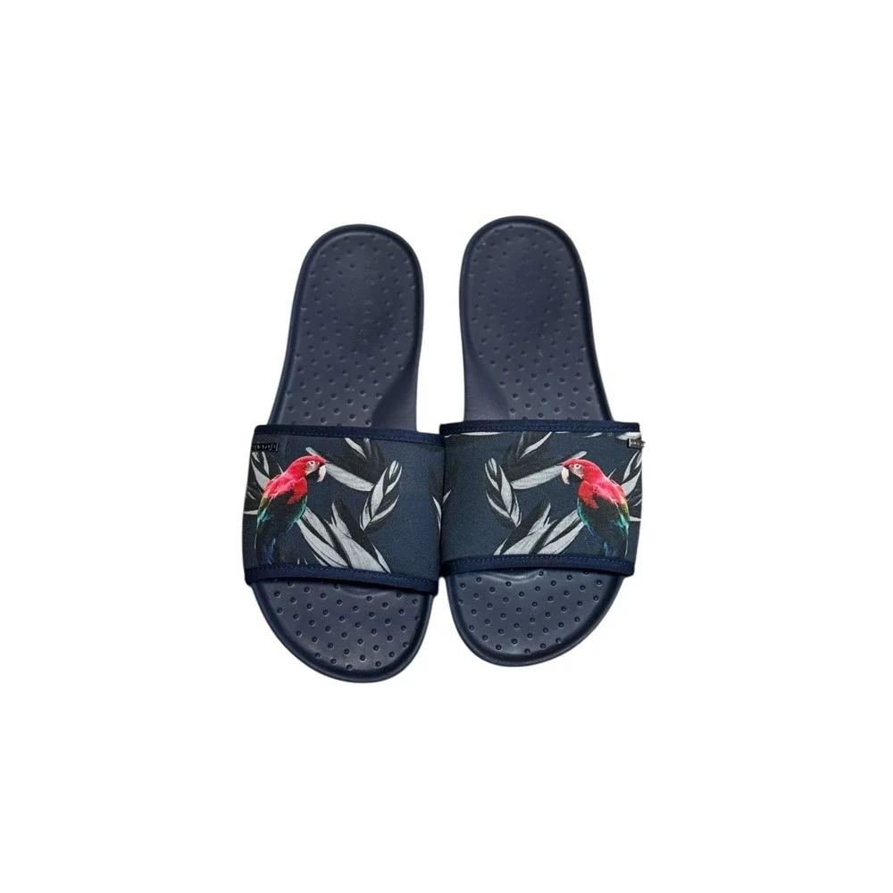 Ted Baker Men's Sauldi Slide Dark Blue Tropical‎ Summer Parrot Size 42 (9 US)